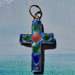 Enamel Cross Pendant